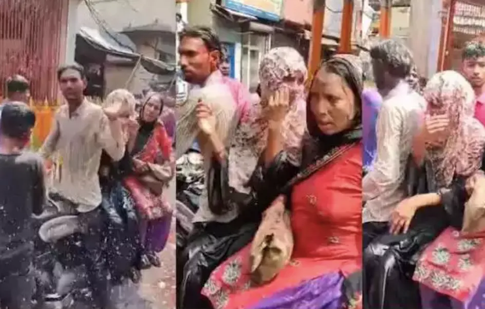 muslim-family-on-bike-forcibly-coloured-amid-holi-2024-police-arrested